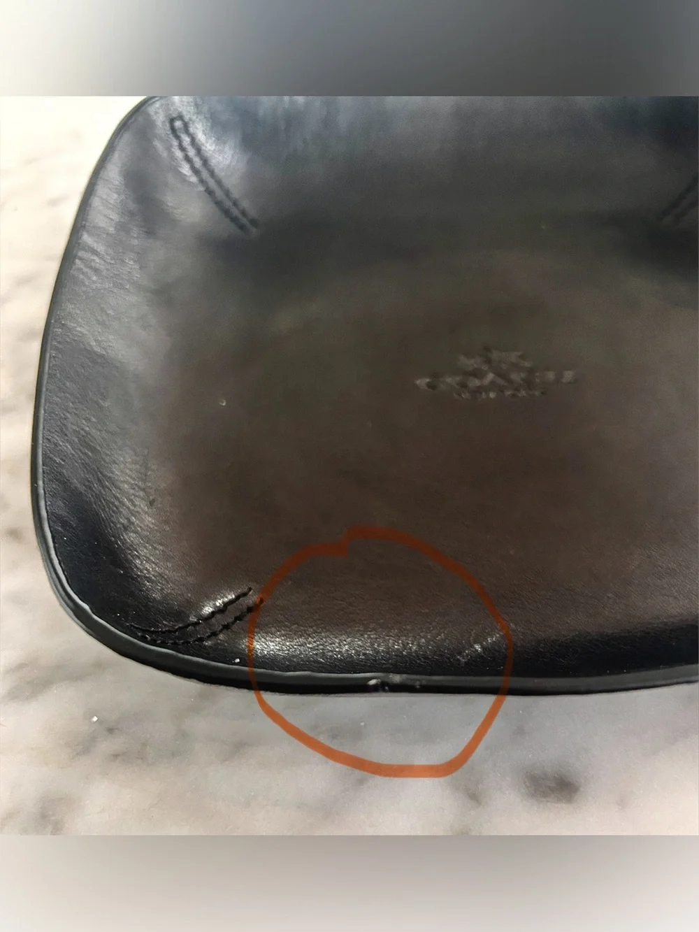 Coach Leather 7inch Black tray- vintage